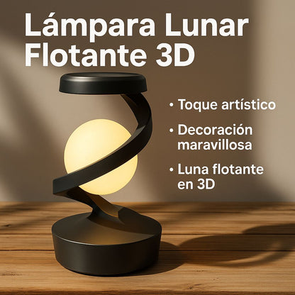 Lámpara de Luna LED con bola levitante 3D con cargador de teléfono inalámbrico