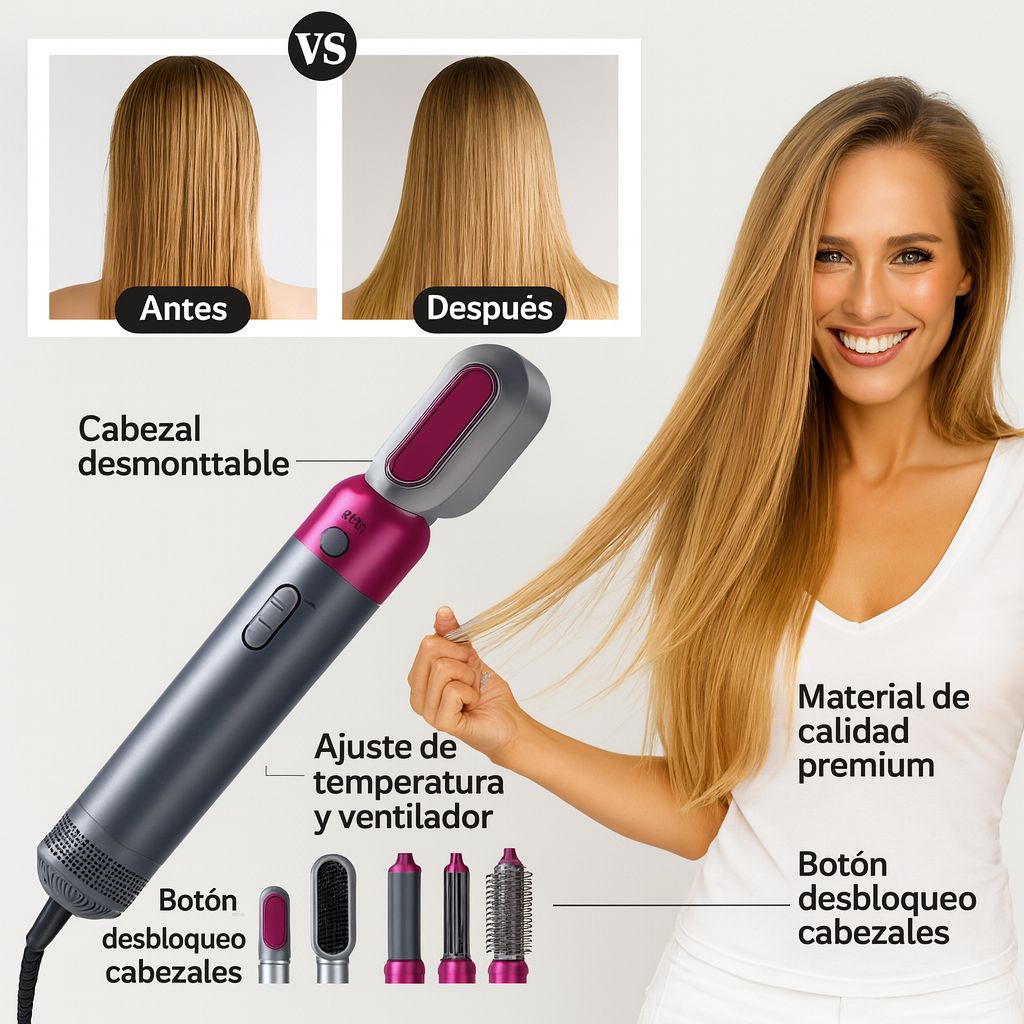 ¡CEPILLO PROFESIONAL AIRSTYLER PRO 5 EN 1 💁‍♀️🔥! (Cabello perfecto en minutos)